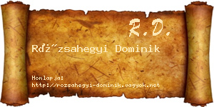 Rózsahegyi Dominik névjegykártya